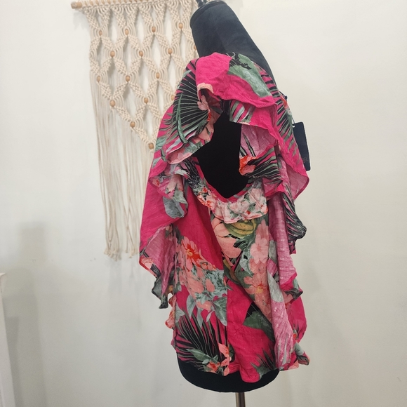 [ Rachel Roy] Women's,size XL new with tags CUTEST TROPICAL/ FLORAL BLOUSE🌺💠🌸 - Picture 8 of 16